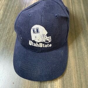 Utah State Aggies Football Helmet‎ Baseball Cap Navy Blue Otto Cap Adjustable
